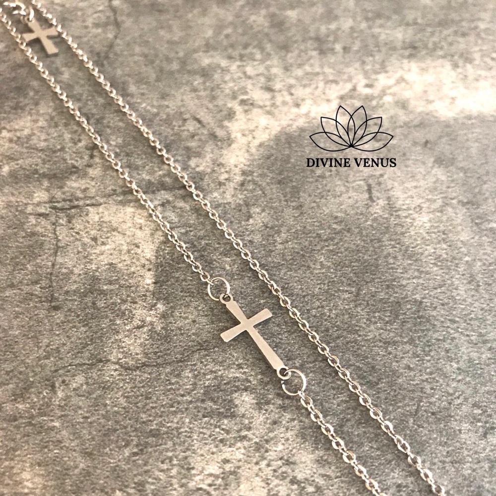 Sideways Cross Necklace - Picture 4 of 8